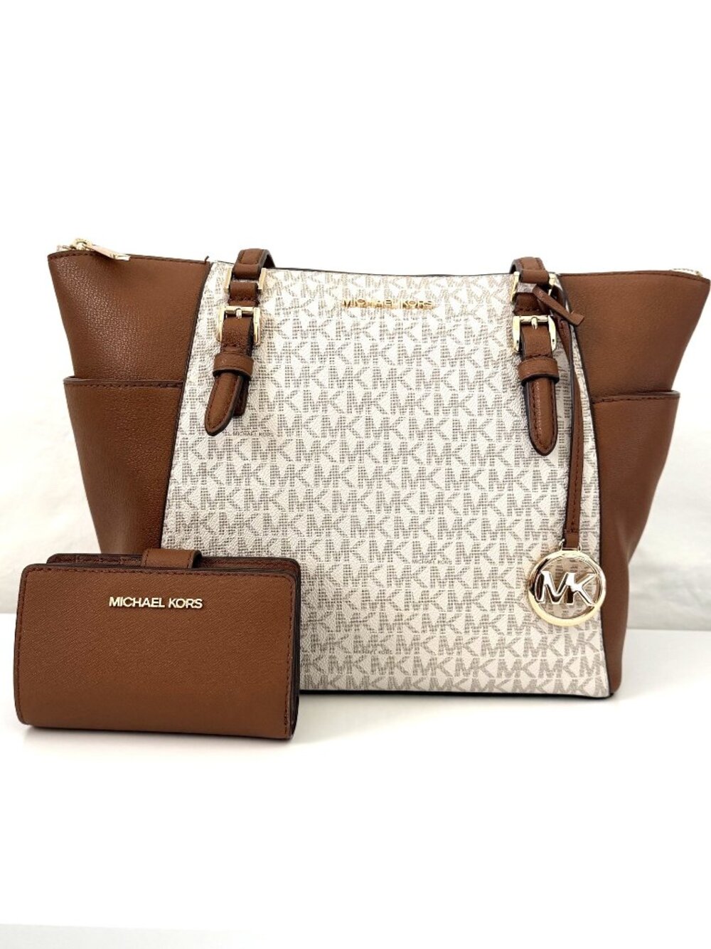 🤍 Michael Kors Charlotte Large Zip Tote & Matching Wallet Set 🤍